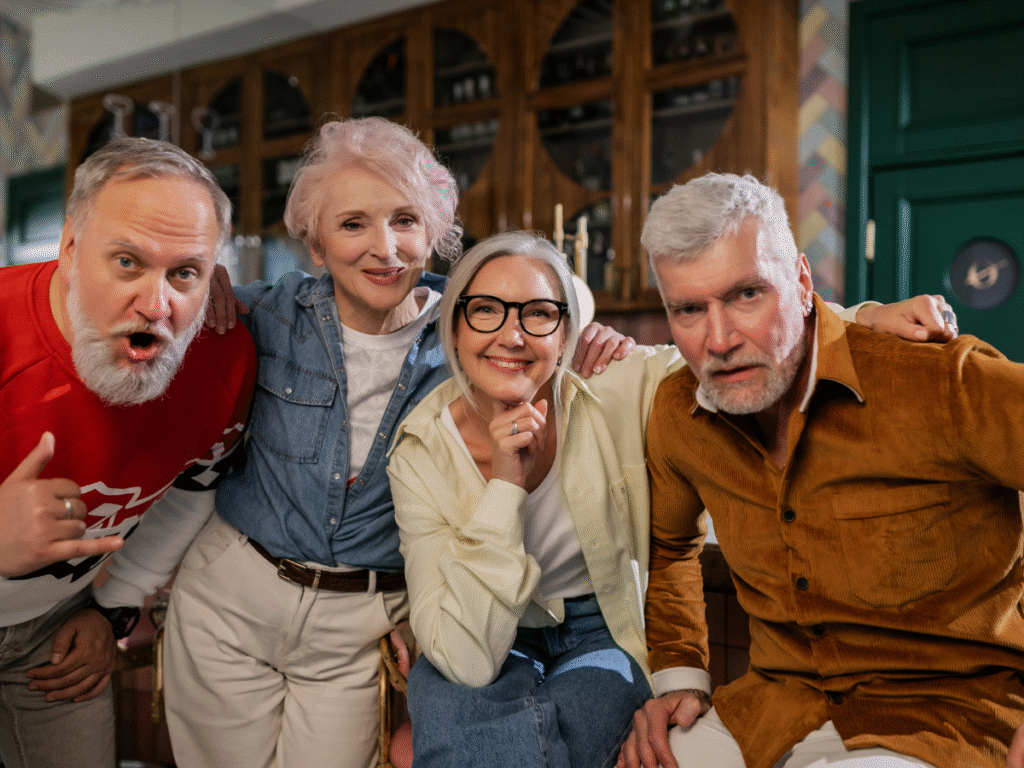 4 elder people hanging out at South Shore Village